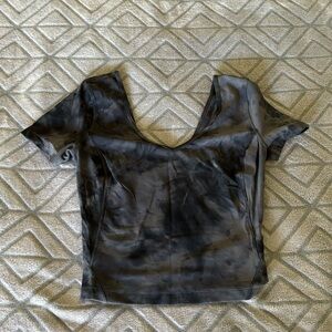 Lululemon crop top size 4 black grey